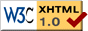 Logo XHTML 1.0 e collegamento esterno al validatore del sito del World Wide Web Consortium